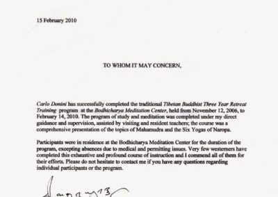 1) CERTIFICATO RITIRO SIKKIM